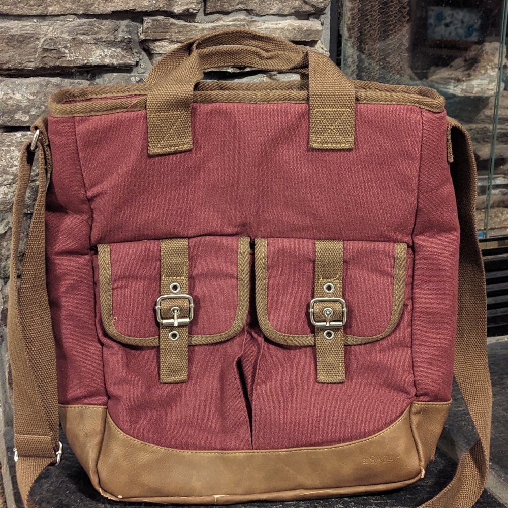 Sachi Crossbody North/South Leakproof Insulated Bag Burgundy‎